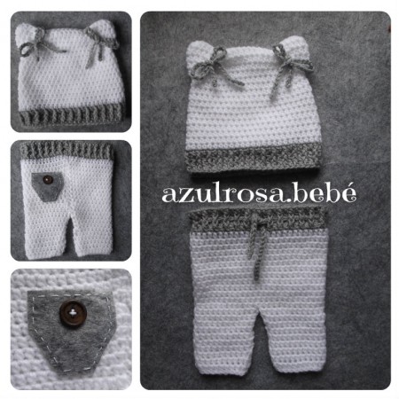 Conjunto Branco/Cinza